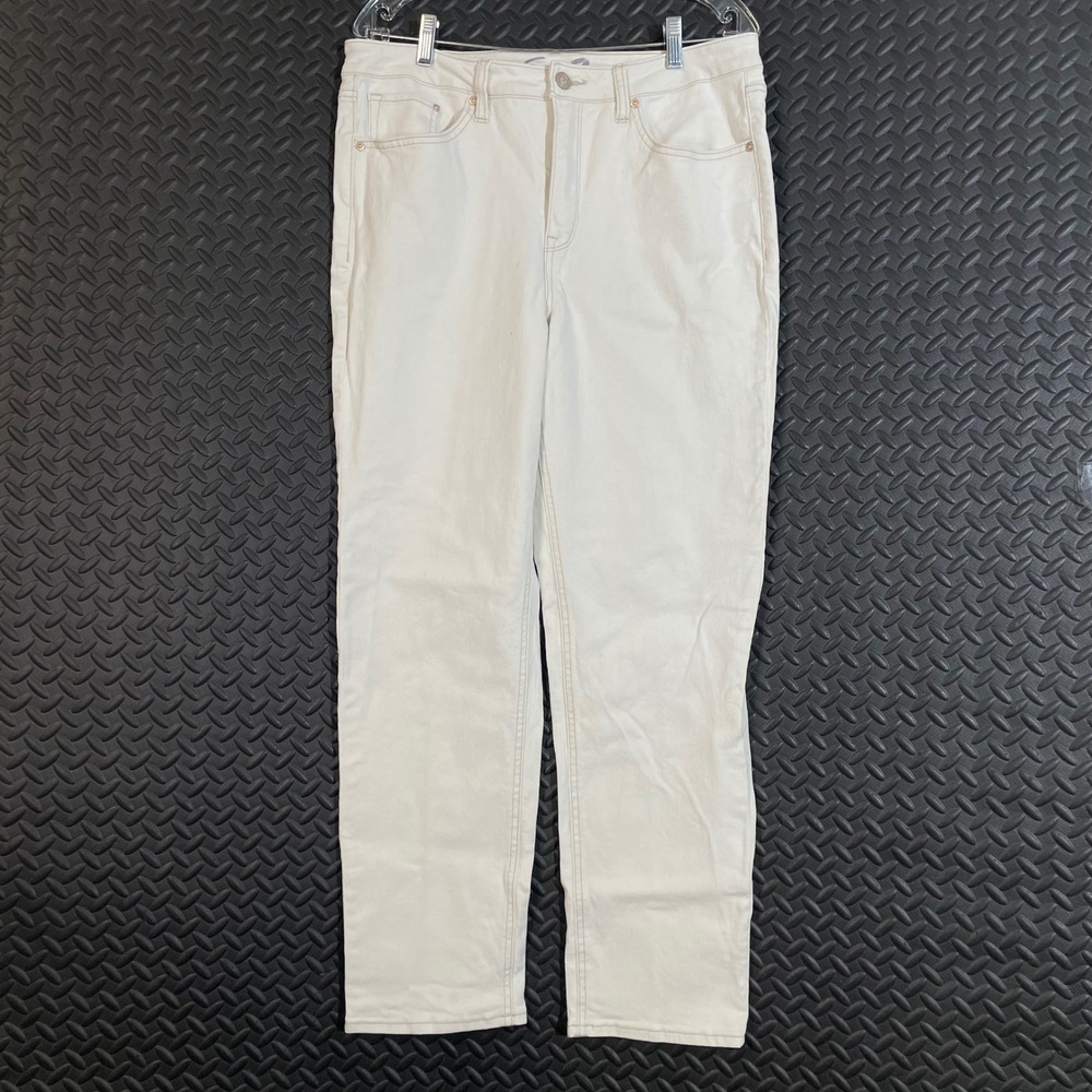 7 For All Mankind White Slim Straight‎ Denim Jeans Women's Size 12 Casual Wear